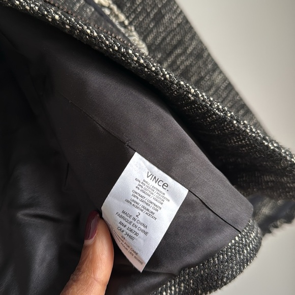 Vince Black Leather Trim Boucle Jacket Size 2 - Picture 10 of 16